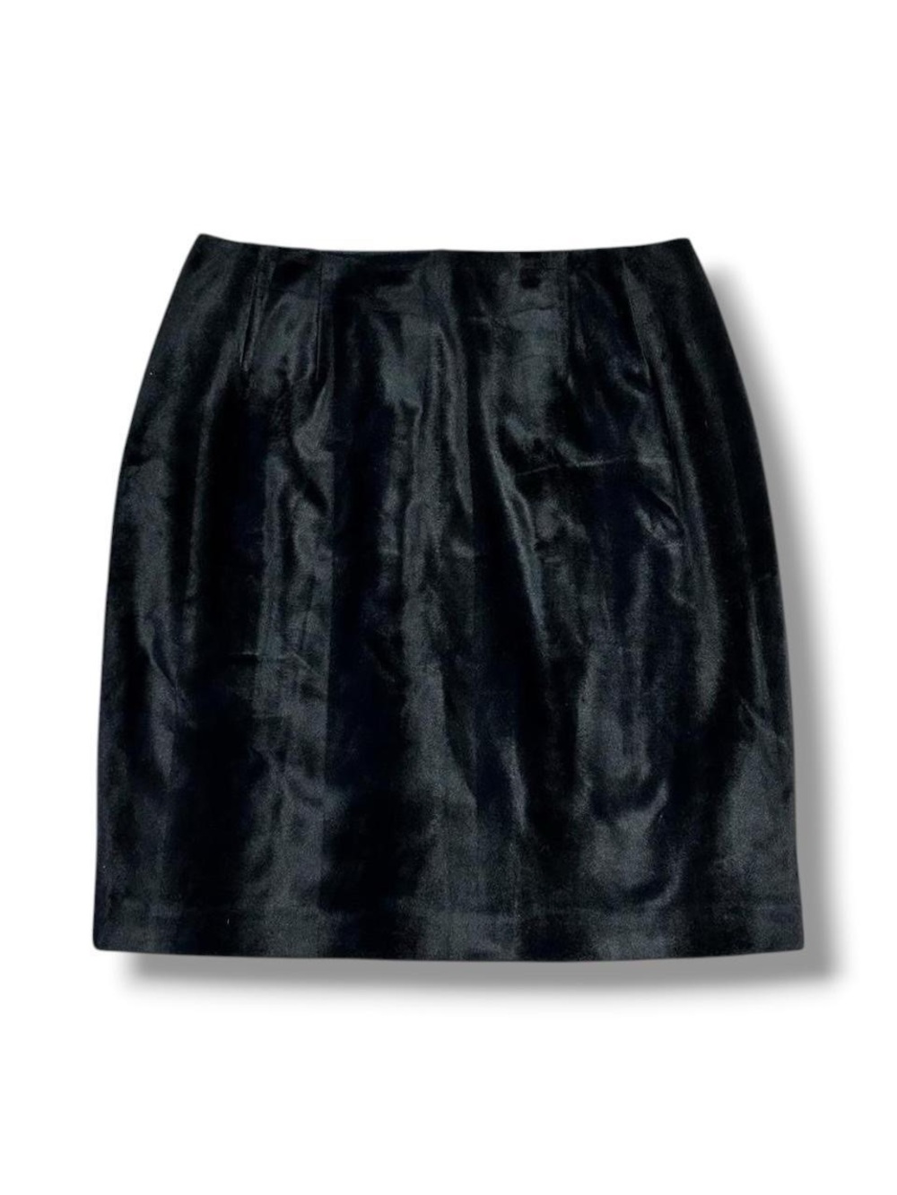 Harve Benard Vintage 90s Y2K Faux Fur Black Striped Mini Pencil Skirt 16